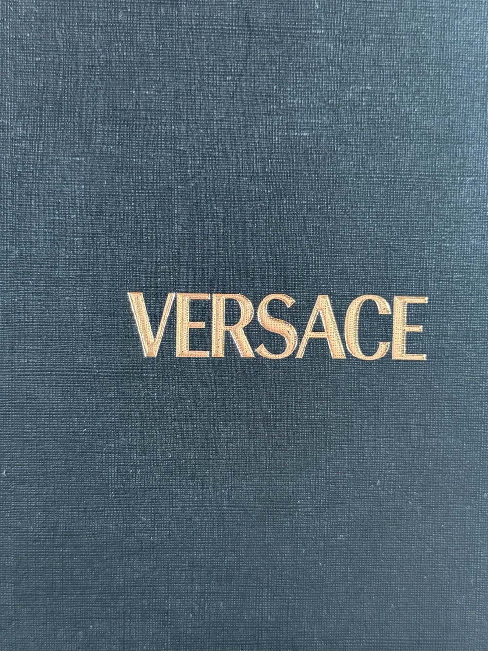 Versace Gold Logo on Navy Wall Art